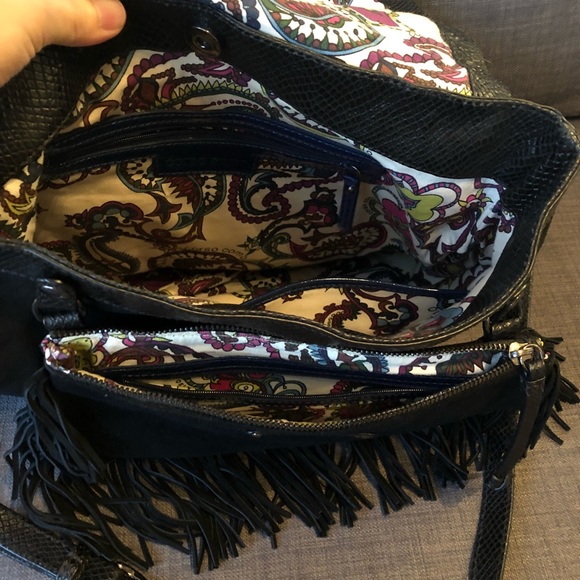 Corso Como Black python effect suede & fringe hobo - Picture 5 of 7